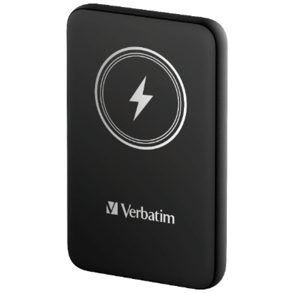 Verbatim Charge 'n' Go Magnetic Wireless Power Bank 5000 mAh Black