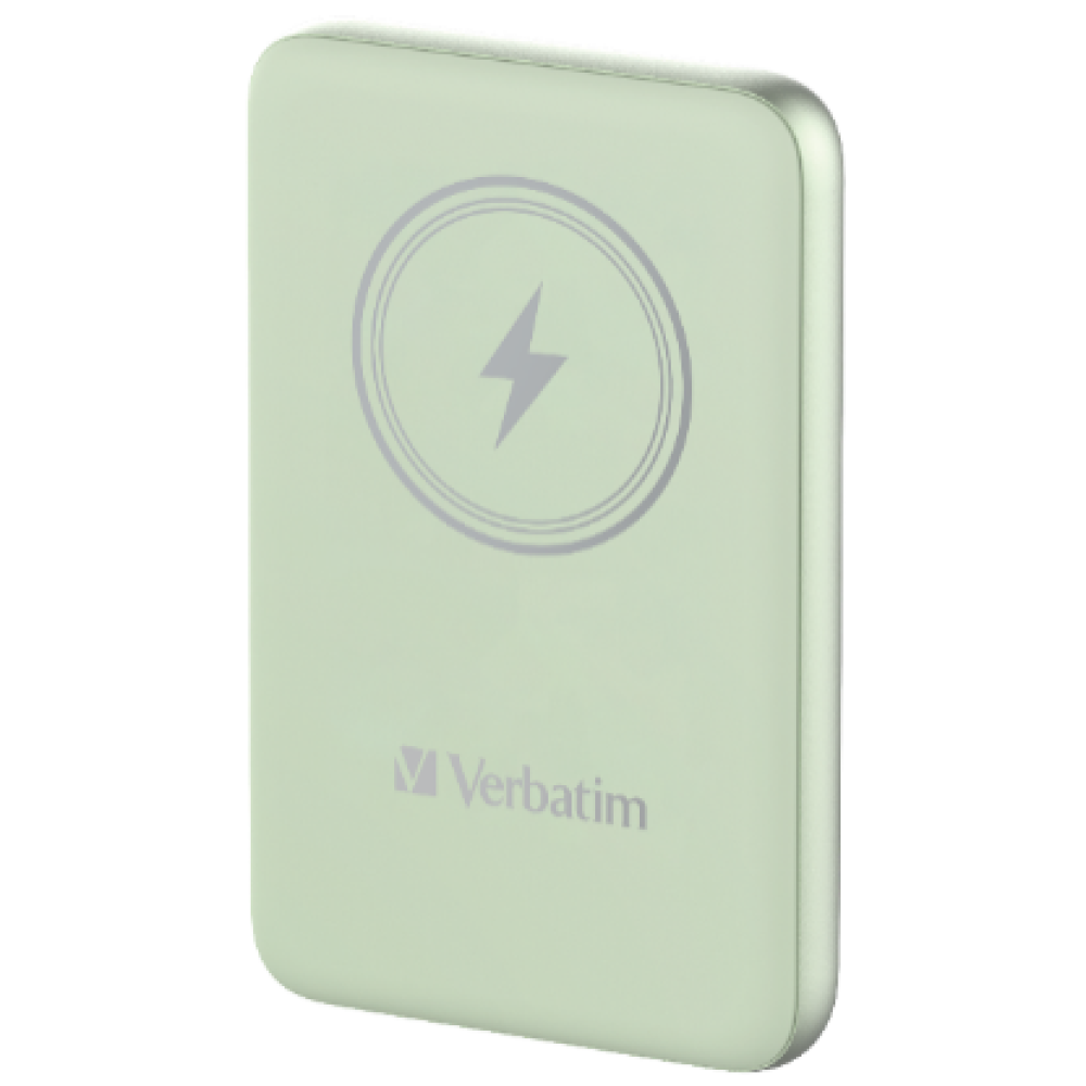 Verbatim Charge 'n' Go Magnetic Wireless Power Bank 5000 mAh Green