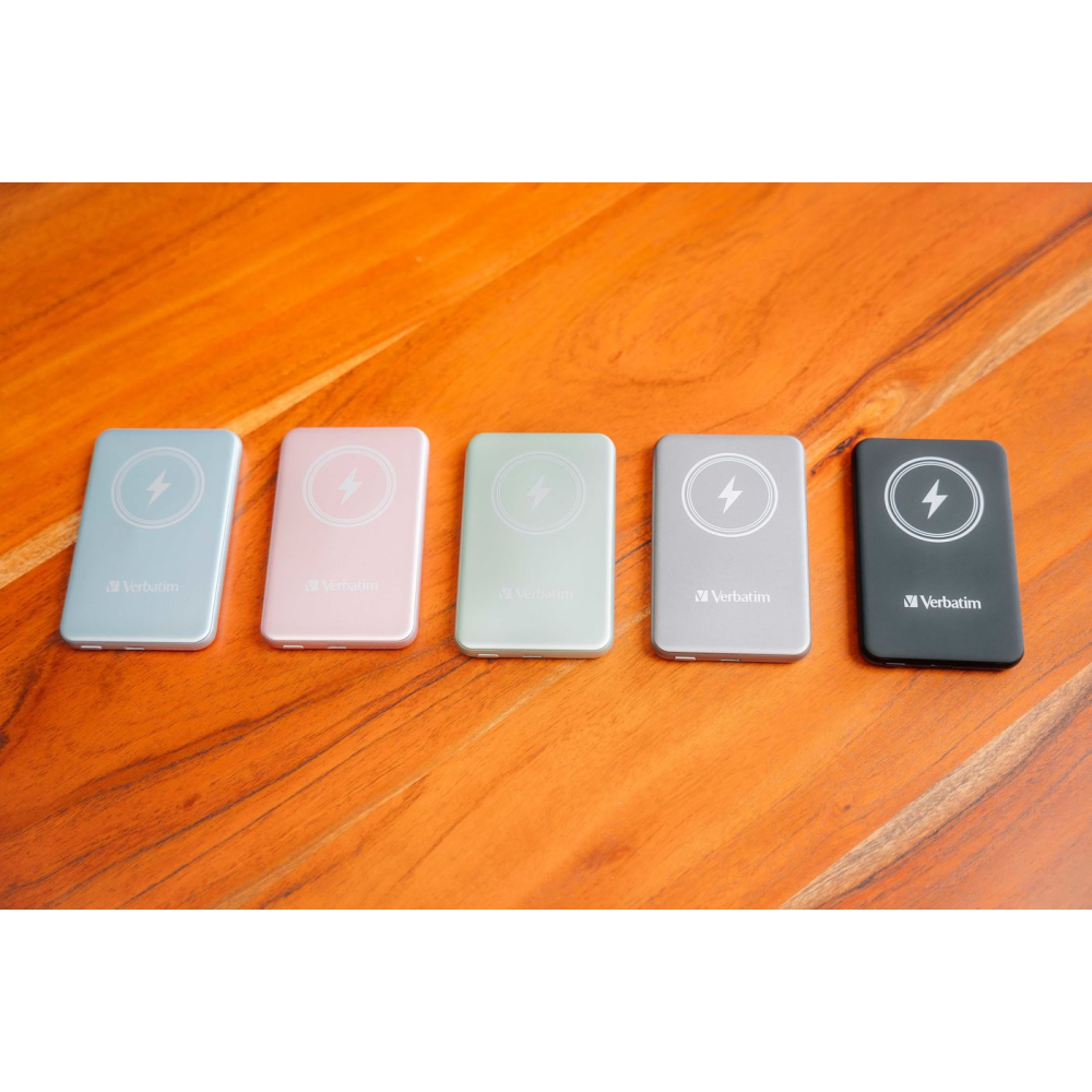 Verbatim Charge 'n' Go Magnetic Wireless Power Bank 5000 mAh Grey