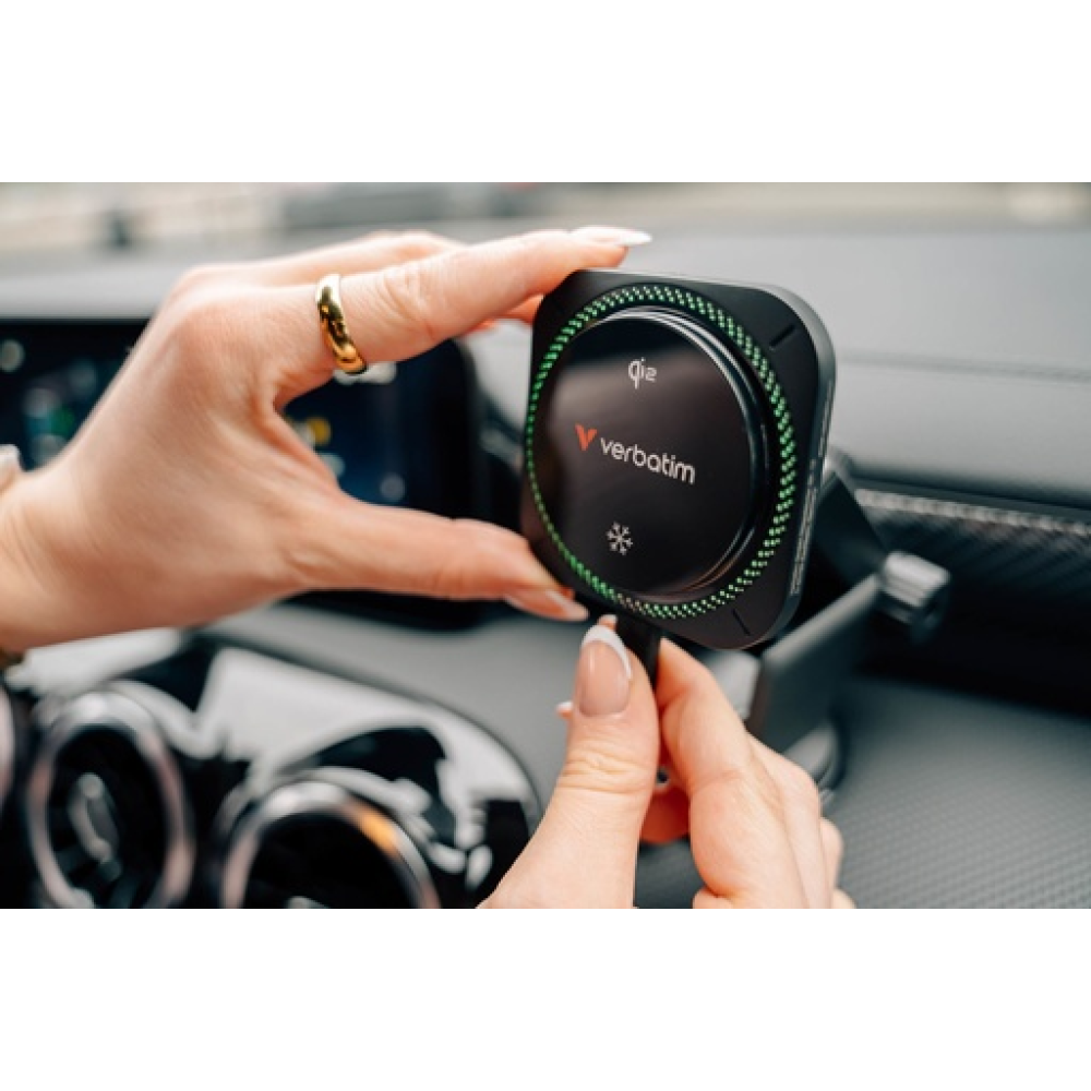 VERBATIM Charge 'n' Drive Qi2 Magnetic Wireless Car Charger RGB CND-1