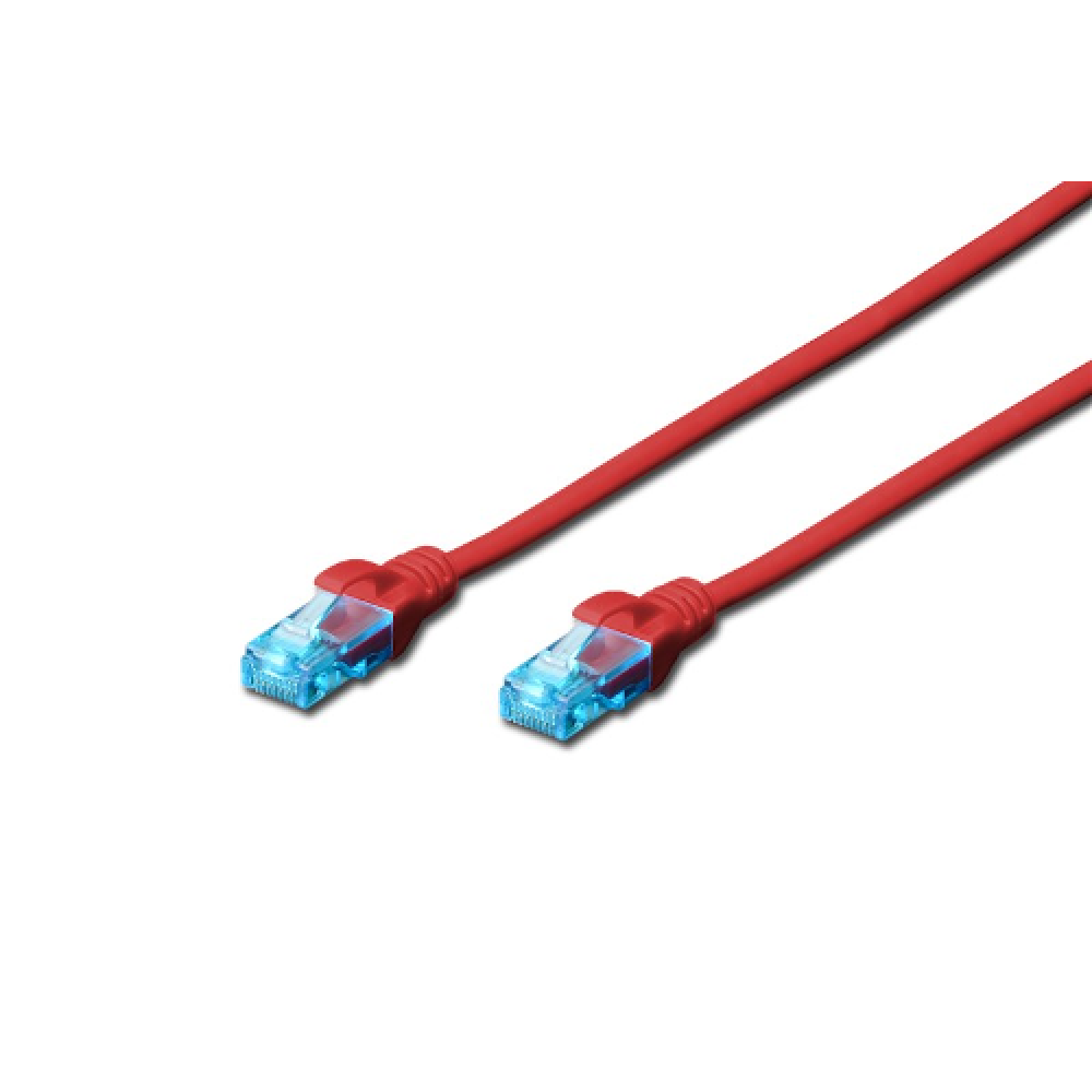 CAT-5E MOLDED PATCHCORD 3M RED DIGITUS