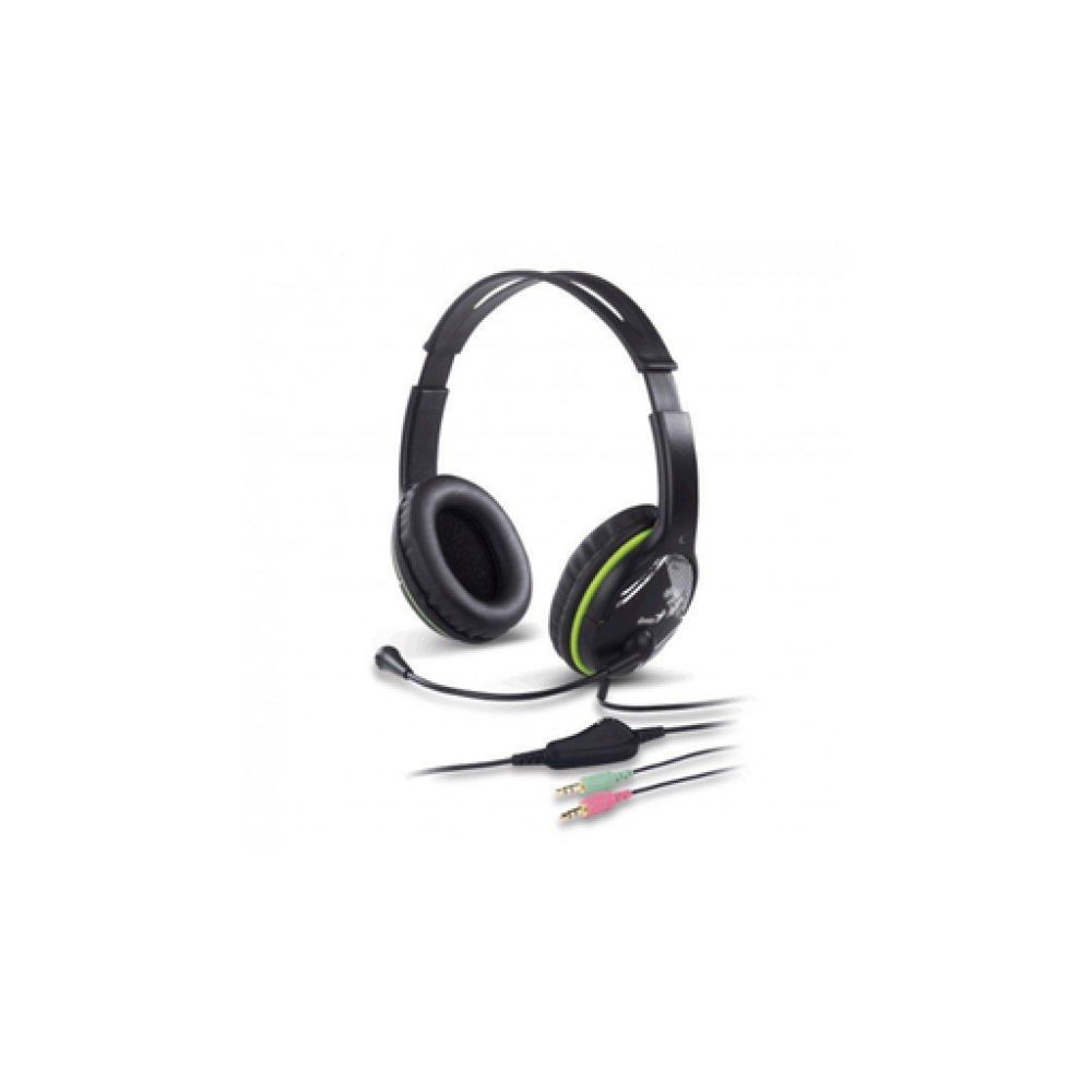 GENIUS HEADSET, ADJ HEADBAND, ADJ V/C, IN-LINE MIC, LEATHER