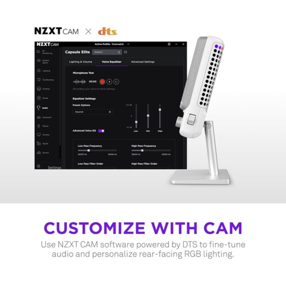 NZXT Capsule Elite Gaming Microphone Black