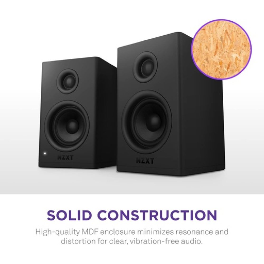 NZXT Relay PC Gaming Desktop Speakers Black