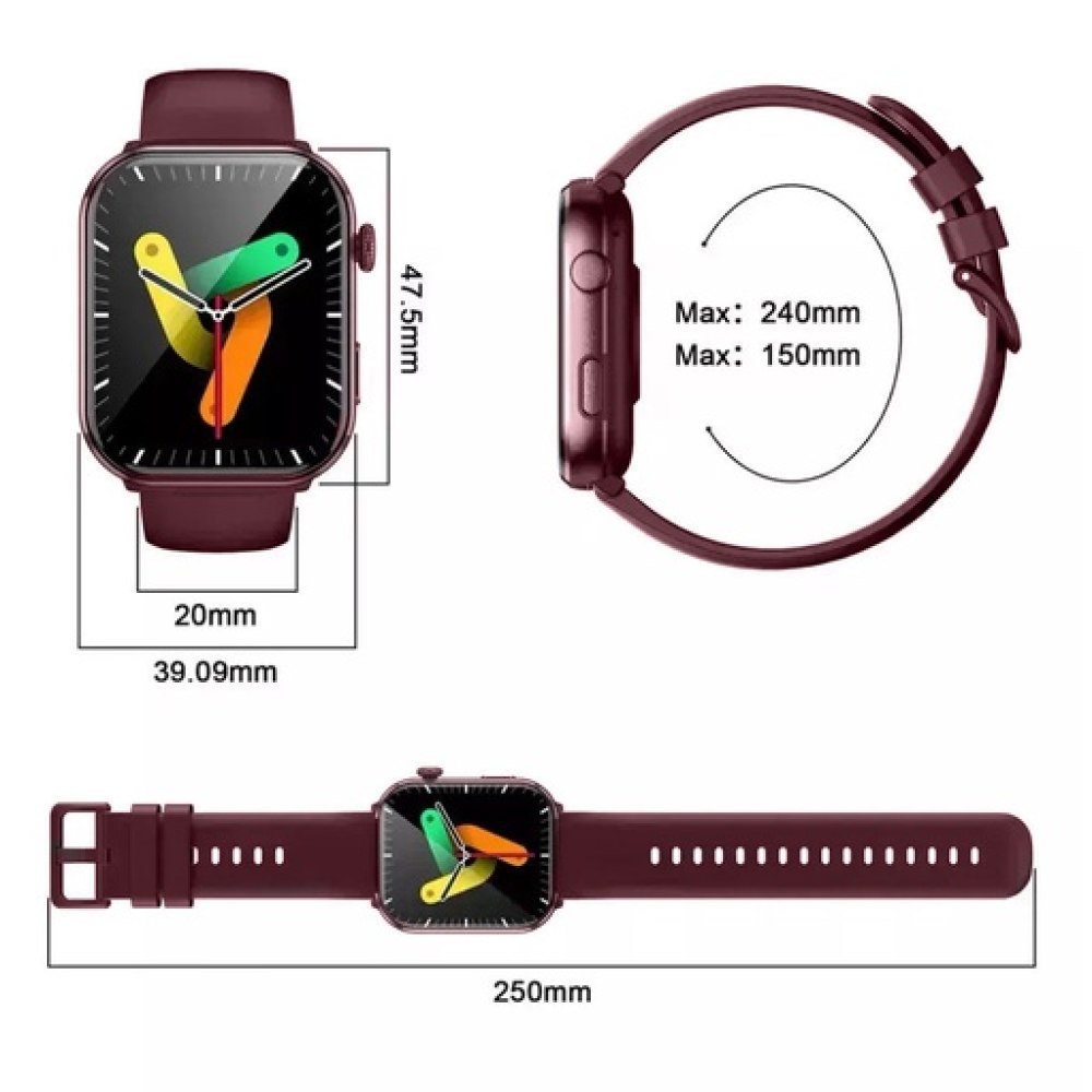 BlackView R60 Aluminium 47mm Smartwatch με Παλμογράφο (Wine Red)