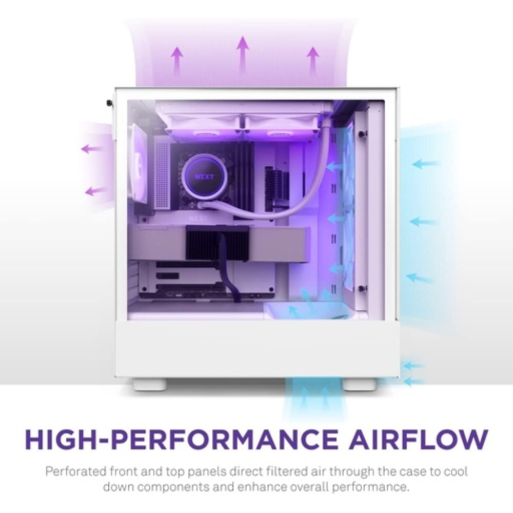 H5 (2023) Flow RGB Edition ATX Mid Tower Chassis White Color