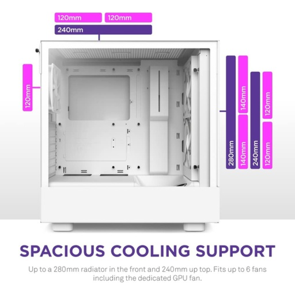 H5 (2023) Flow RGB Edition ATX Mid Tower Chassis White Color