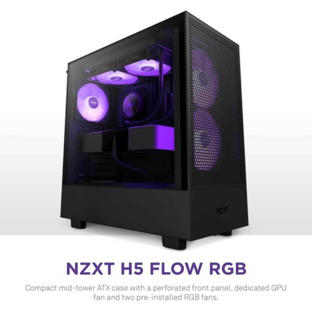 H Series H5 (2024) Flow RGB Edition ATX Mid Tower Chassis Black Color