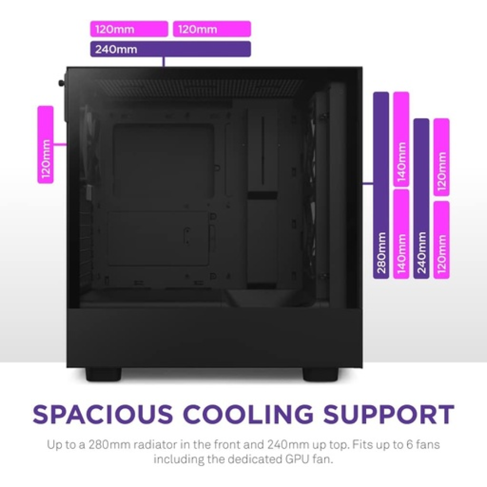 H Series H5 (2024) Flow RGB Edition ATX Mid Tower Chassis Black Color