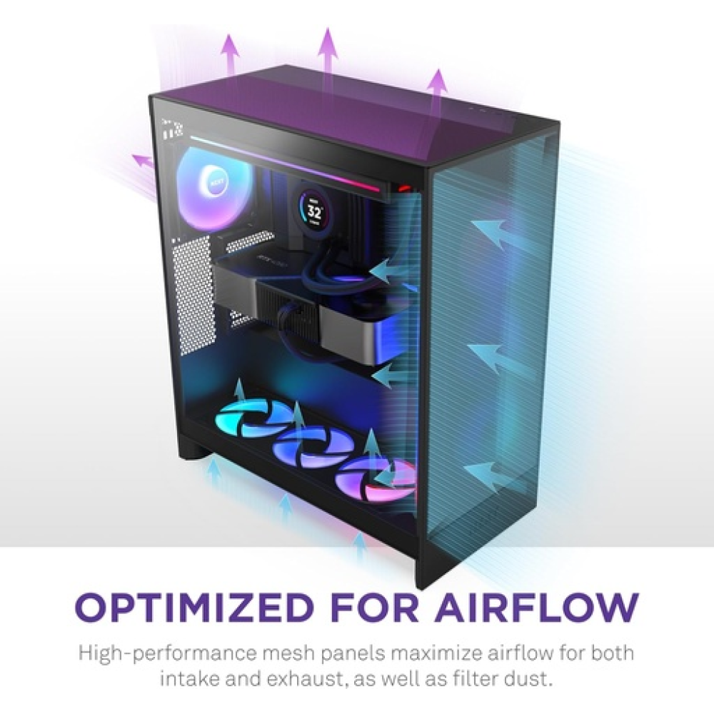 NZXT H7 Flow (2024) Mid-Tower Case - All Black