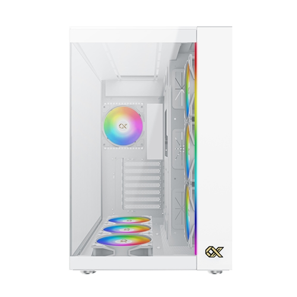 Xigmatek AQUA Ultra Arctic , 7x προ-εγκατεστημένα RGB FANS , Full Tempered glass, Λευκό