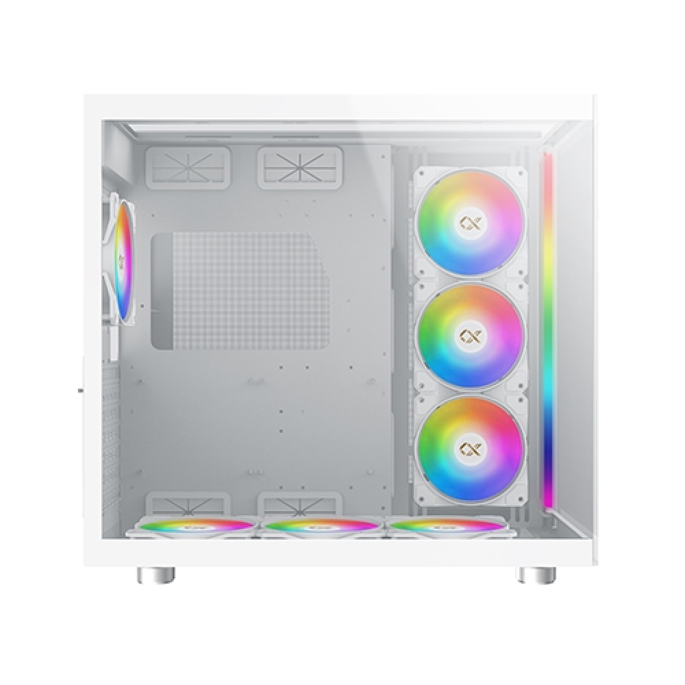 Xigmatek AQUA Ultra Arctic , 7x προ-εγκατεστημένα RGB FANS , Full Tempered glass, Λευκό