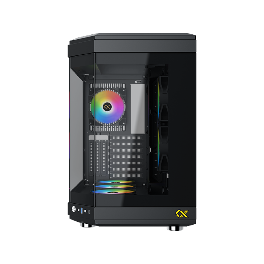 Xigmatek Cubi Black , 6x προ-εγκατεστημένα RGB FANS , Full Tempered glass