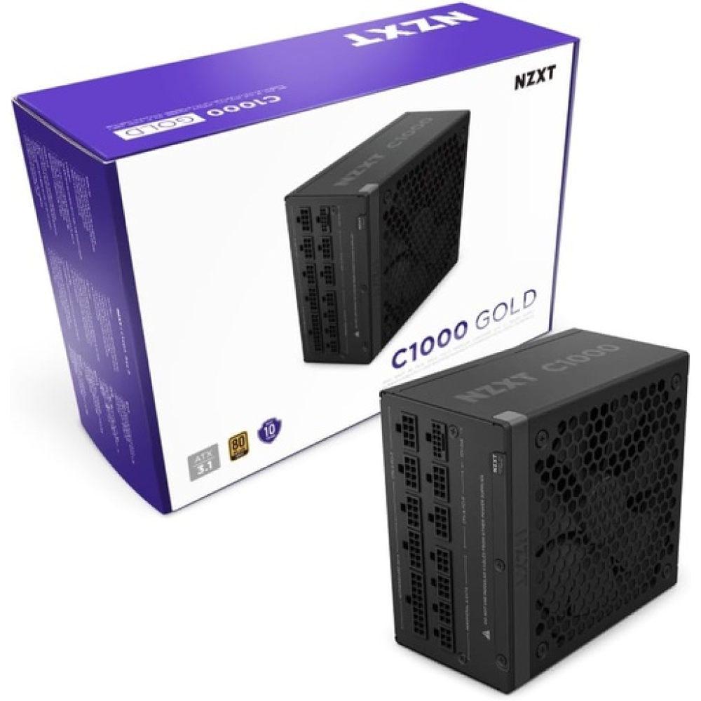 NZXT C1000 Gold ATX 3.1 - Fully modular and quiet PC gaming power supply