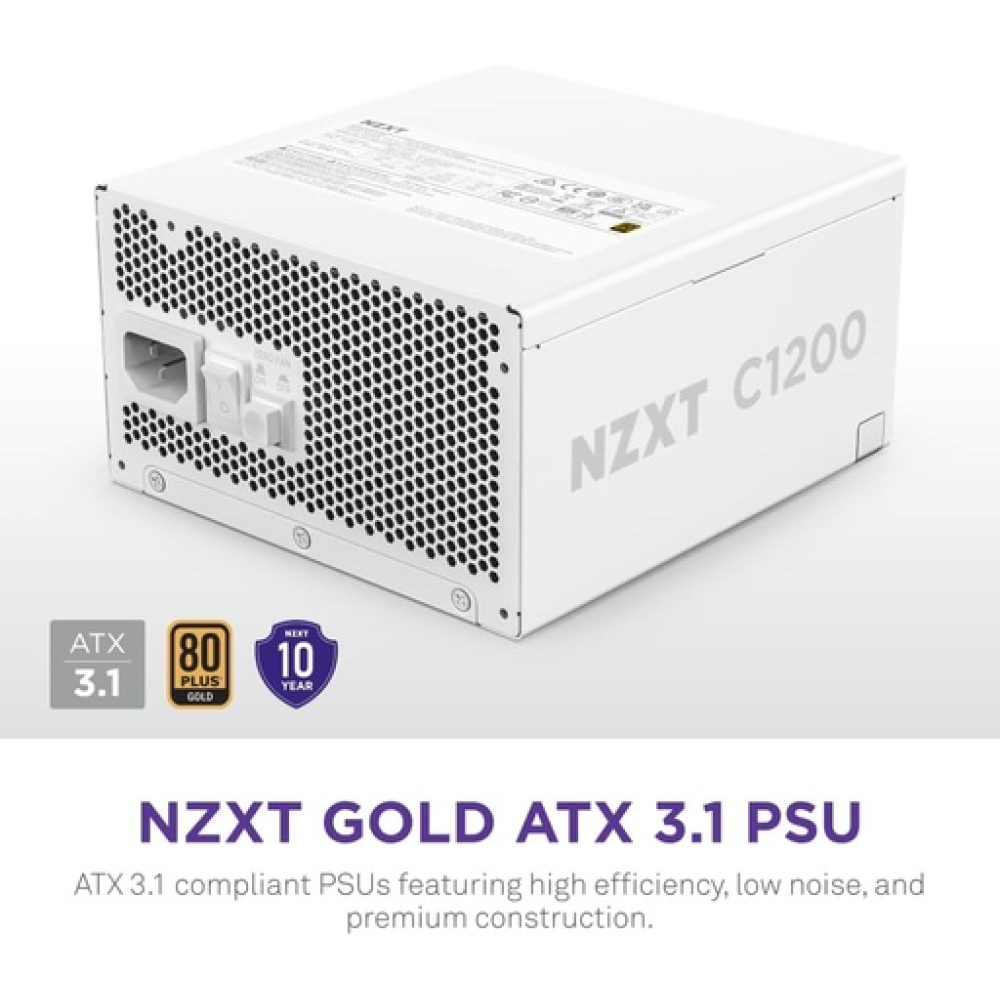 NZXT C1200 Gold ATX 3.1 - Fully modular and quiet PC gaming power supply