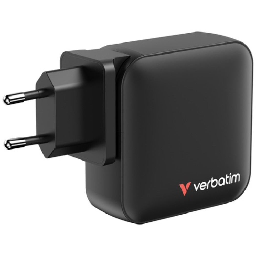 VERBATIM Mini GaN Charger 165W 4 Port US plug with EU and UK adaptors