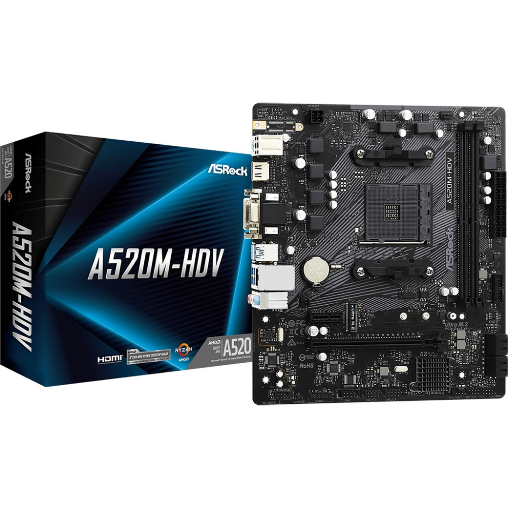 ASRock A520M-HDV Motherboard Micro ATX με AMD AM4 Socket