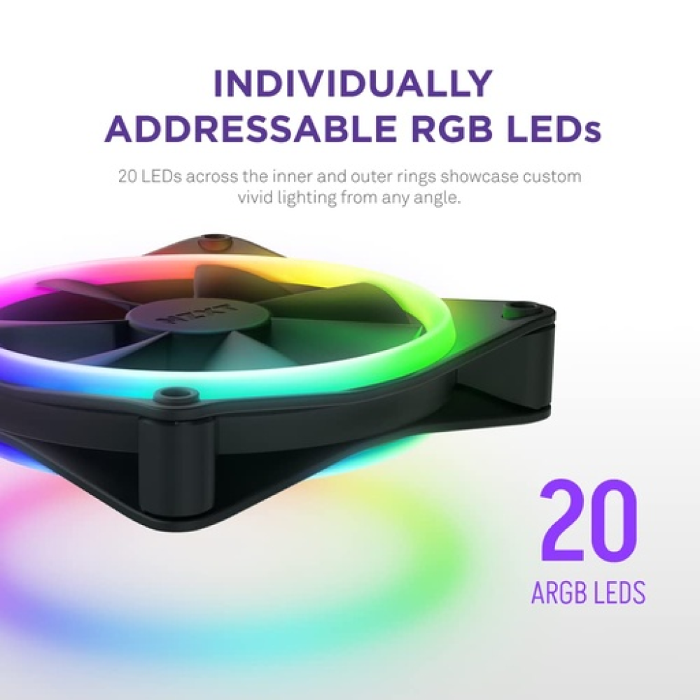 NZXT F140 RGB Duo Twin Pack & RGB Controller Black