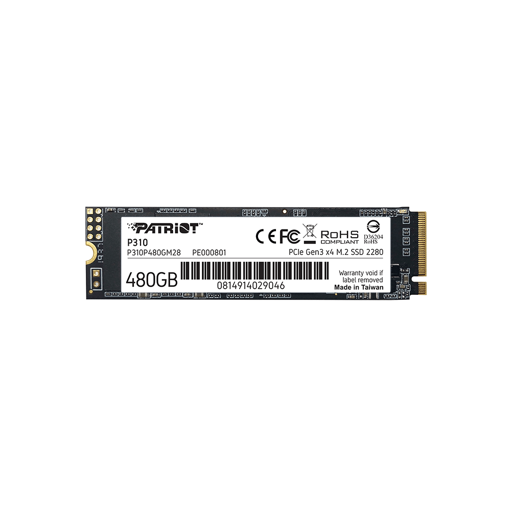 PATRIOT P310, 480GB M2/2280 PCIe3x4/NVMe 2100/1500MBs