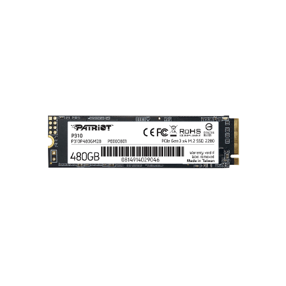 PATRIOT P310, 480GB M2/2280 PCIe3x4/NVMe 2100/1500MBs