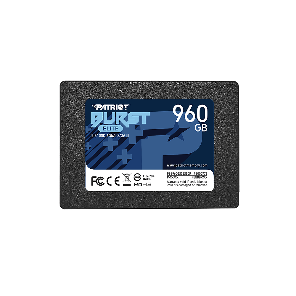 PATRIOT BURST ELITE, 0960GB 2.5/SATA3 450/320MBs 40K/40K