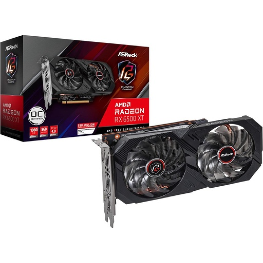 ASRock Phantom Gaming Radeon RX 6500 XT 8GB GDDR6 